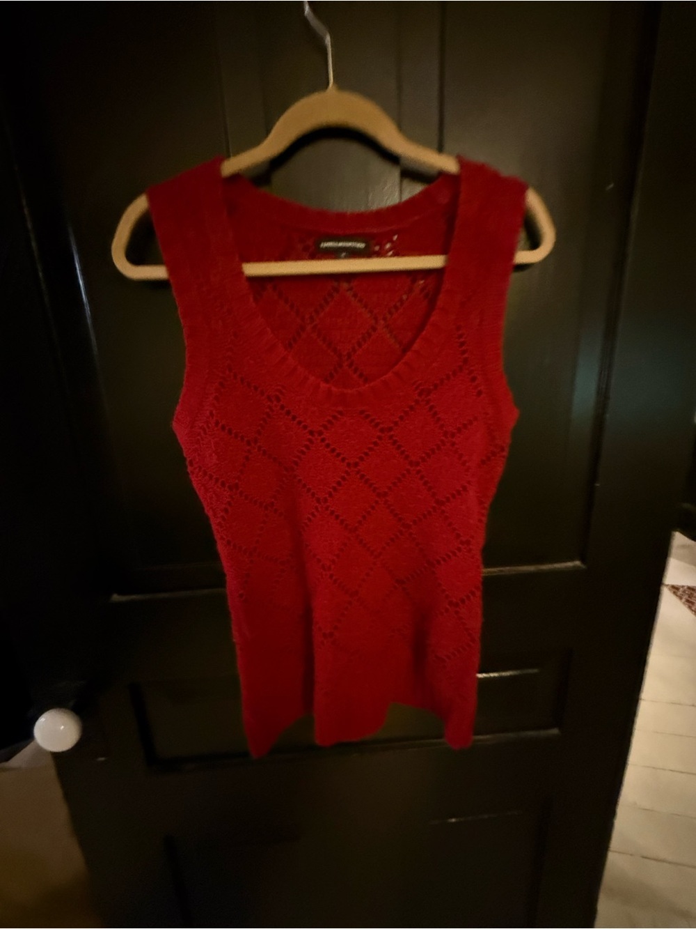 Express Red Diamond Eyelet sweater Vest
